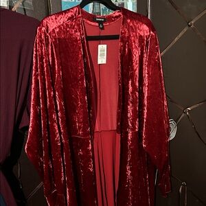 Torrid Rich Red Velvet Jacket NWT Sz 4